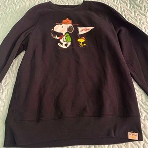 Men’s Black L.L.Bean x Peanuts Sweatshirt, Crewneck - Size S